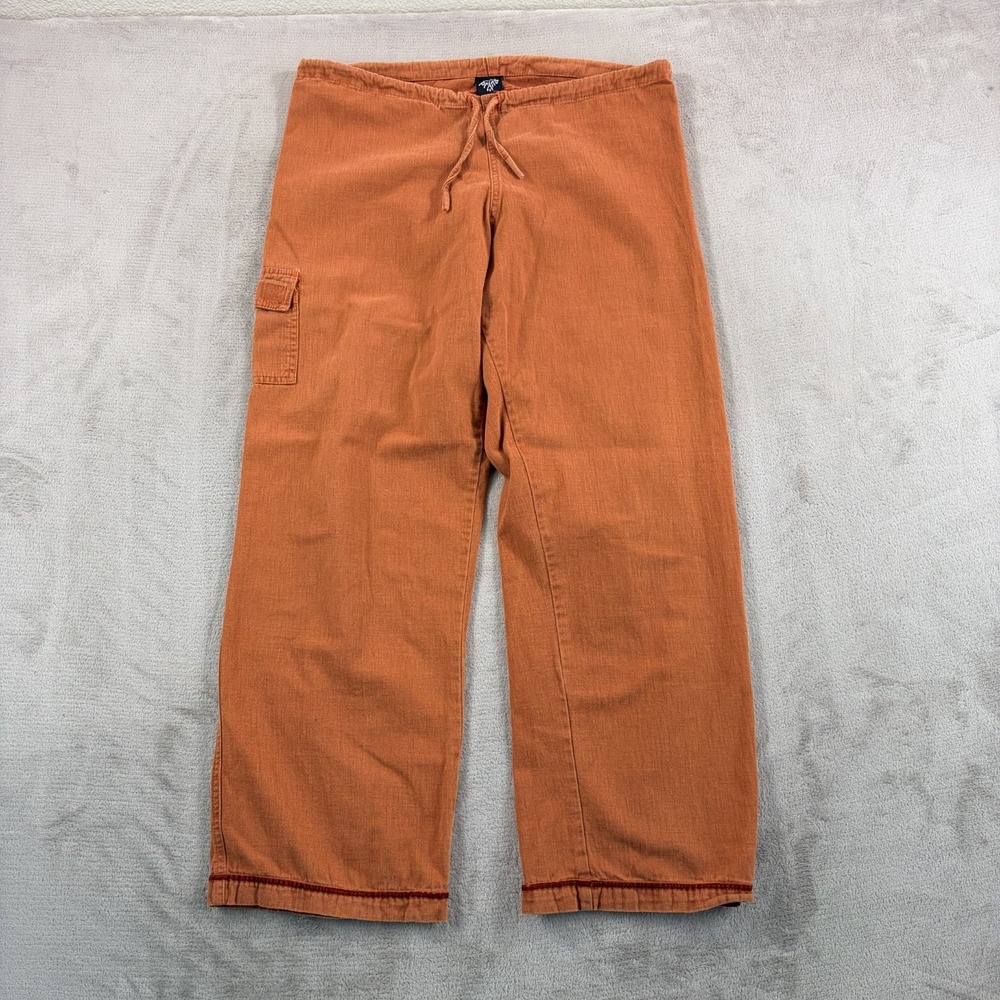 Vintage prAna Drawstring Cargo Pocket Pants in Rust Brown Men Medium USA Made